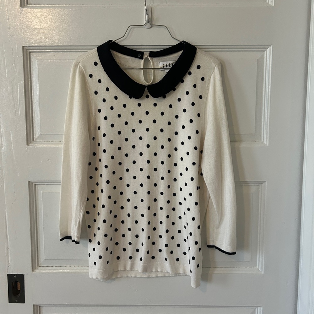 Elle Black and White Polka Dot Top